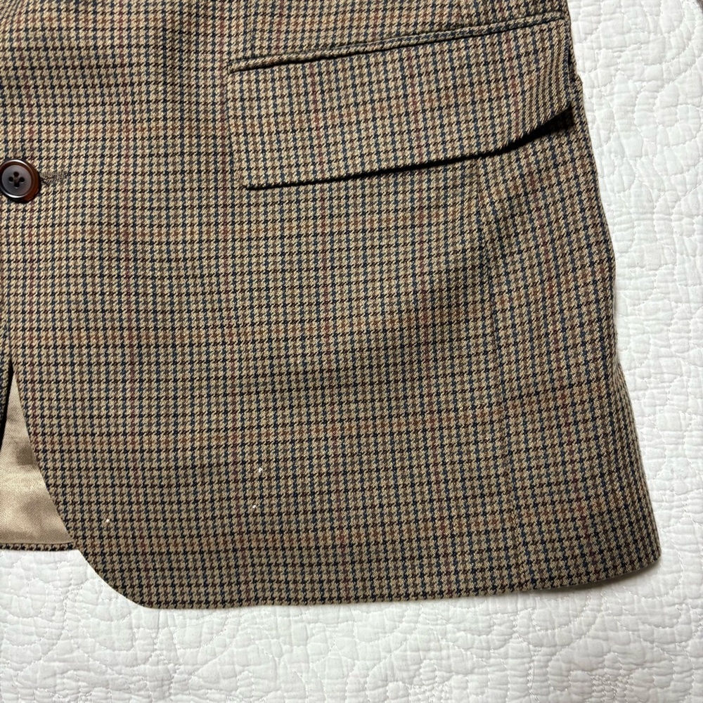 Vintage Ralph Lauren Chaps Blazer Made in Canada Silk Wool Houndstooth 40R - Picture 14 of 16